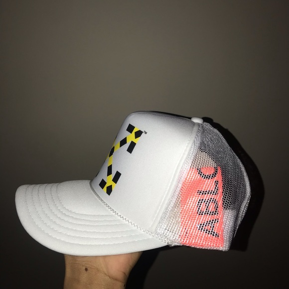 off white trucker hat